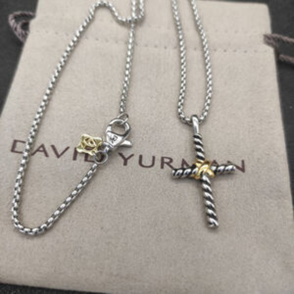 David Yurman Small Color-Separated Cross Necklace
